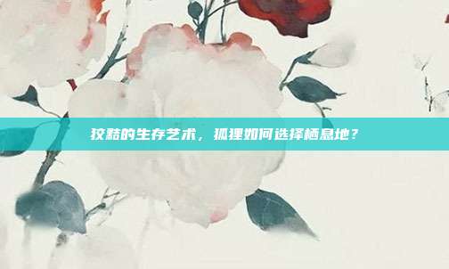 狡黠的生存艺术，狐狸如何选择栖息地？