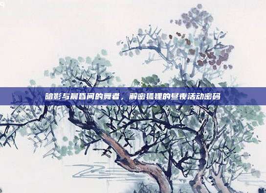 暗影与晨昏间的舞者，解密狐狸的昼夜活动密码