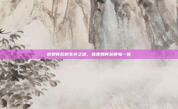 狡猾背后的生存之道，狐狸如何获得每一餐