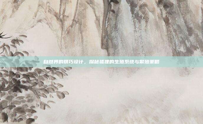 自然界的精巧设计，探秘狐狸的生殖系统与繁殖策略