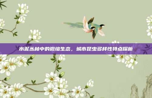 水泥丛林中的微缩生态，城市昆虫多样性特点探析