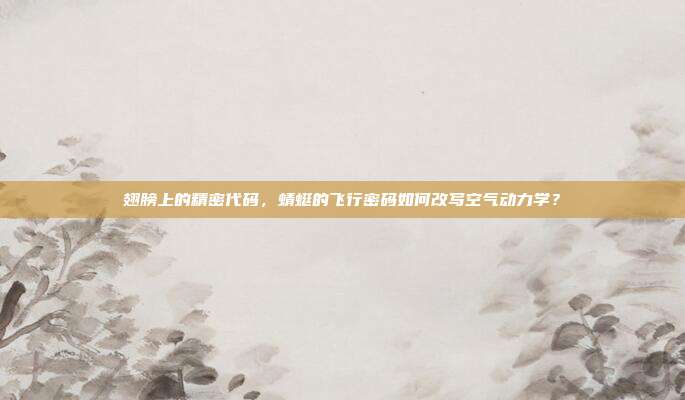 翅膀上的精密代码，蜻蜓的飞行密码如何改写空气动力学？