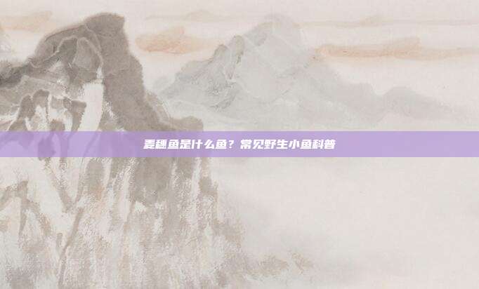 麦穗鱼是什么鱼？常见野生小鱼科普
