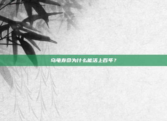 乌龟寿命为什么能活上百年？