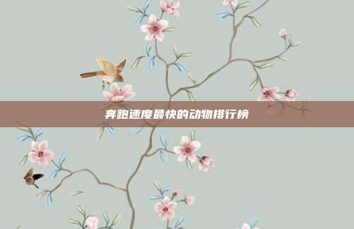 奔跑速度最快的动物排行榜