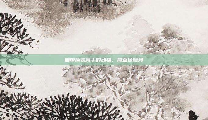 自带伪装高手的动物，简直像隐身