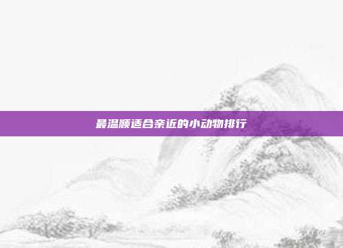 最温顺适合亲近的小动物排行