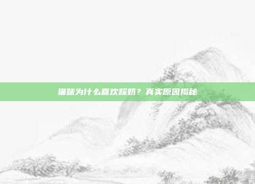 猫咪为什么喜欢踩奶？真实原因揭秘