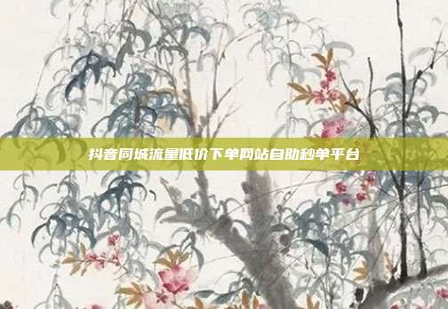抖音同城流量低价下单网站自助秒单平台