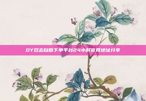 DY双击自助下单平台24小时官网地址分享