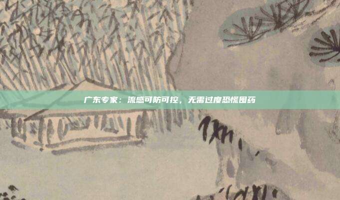 广东专家：流感可防可控，无需过度恐慌囤药