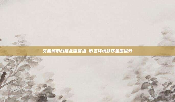 文明城市创建全面整治 市容环境秩序全面提升