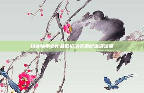 抖音快手老作品低价浏览重新激活流量