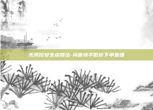 无风控安全点赞法-抖音快手低价下单靠谱