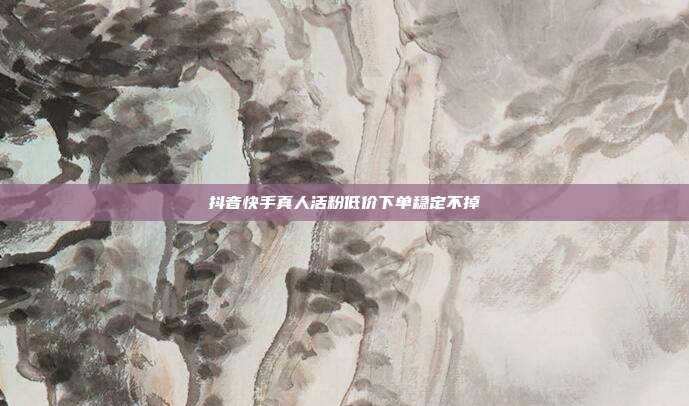 抖音快手真人活粉低价下单稳定不掉