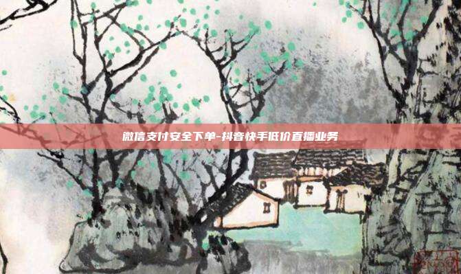 微信支付安全下单-抖音快手低价直播业务