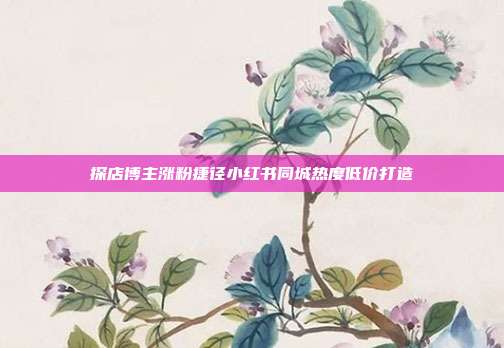 探店博主涨粉捷径小红书同城热度低价打造