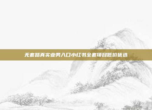 无套路真实业务入口小红书全套项目低价优选