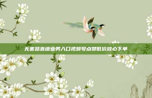 无套路靠谱业务入口视频号点赞低价放心下单