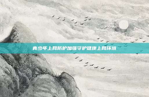 青少年上网防护加强守护健康上网环境
