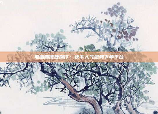 电脑端便捷操作：快手人气服务下单平台