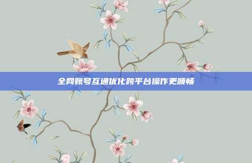 全网账号互通优化跨平台操作更顺畅