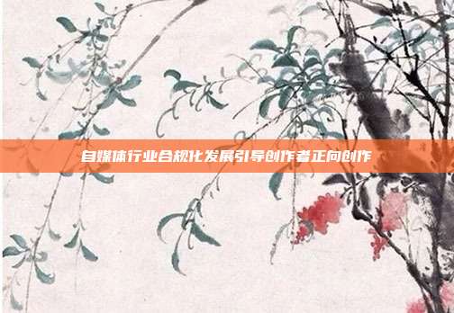 自媒体行业合规化发展引导创作者正向创作