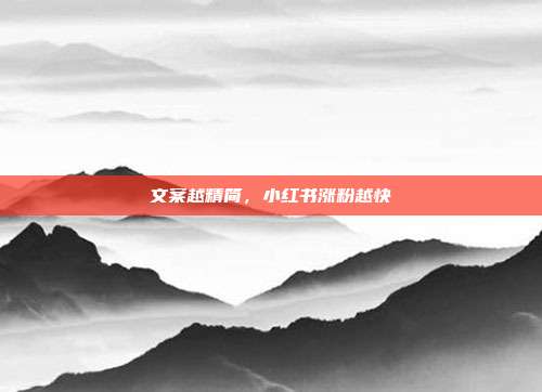 文案越精简，小红书涨粉越快