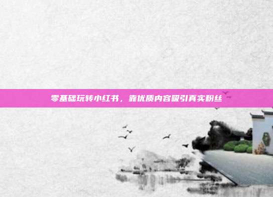 零基础玩转小红书，靠优质内容吸引真实粉丝
