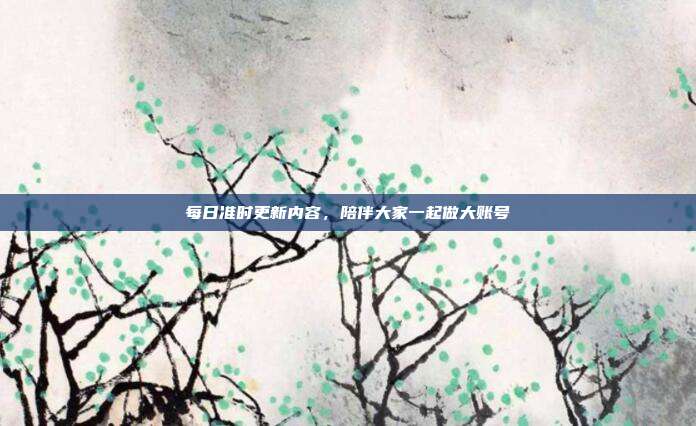 每日准时更新内容，陪伴大家一起做大账号