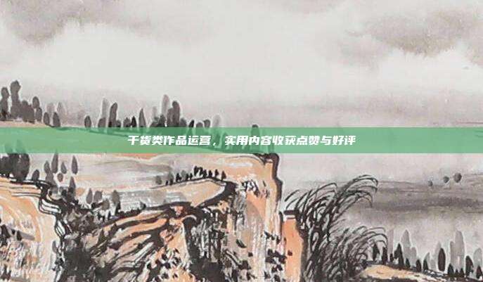 干货类作品运营，实用内容收获点赞与好评