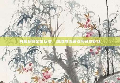 抖音标签定位玩法，精准推流吸引同领域粉丝