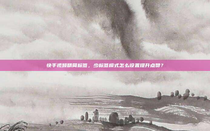 快手视频精简标签，少标签模式怎么设置提升点赞？
