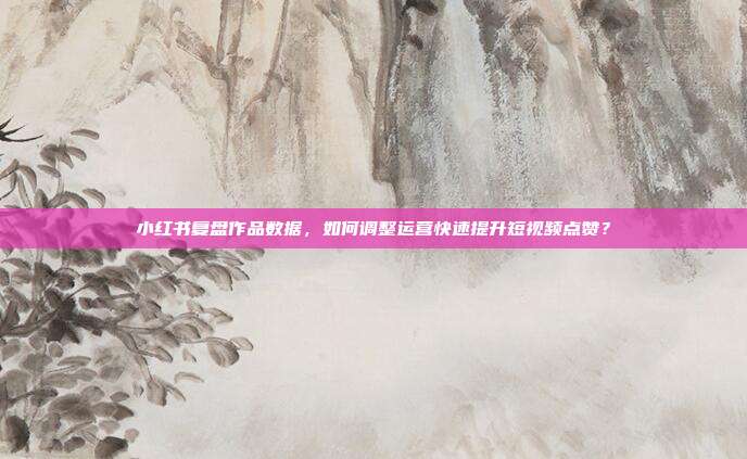 小红书复盘作品数据，如何调整运营快速提升短视频点赞？