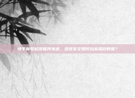 快手新号起步循序渐进，逐步发文如何拉高播放数据？