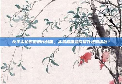 快手实拍原图用作封面，实景画面如何提升视频播放？