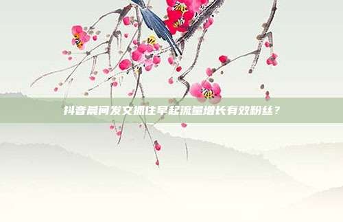 抖音晨间发文抓住早起流量增长有效粉丝？