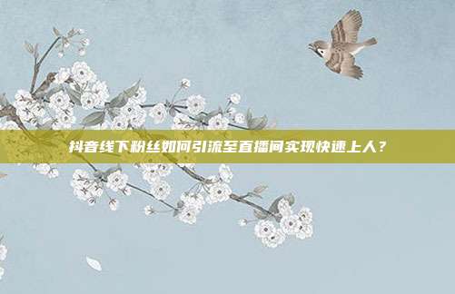 抖音线下粉丝如何引流至直播间实现快速上人？