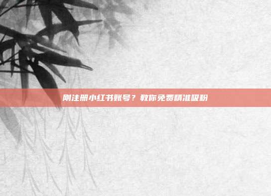 刚注册小红书账号？教你免费精准吸粉